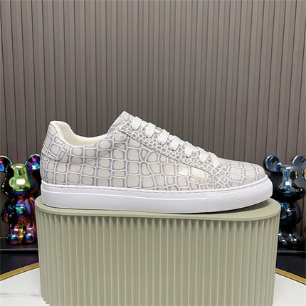 Men's High Quality Flats Cow Leather Sneakers Flat Round Toe Laces Black Daily Board Casual Shoes Luxury Business Footwear