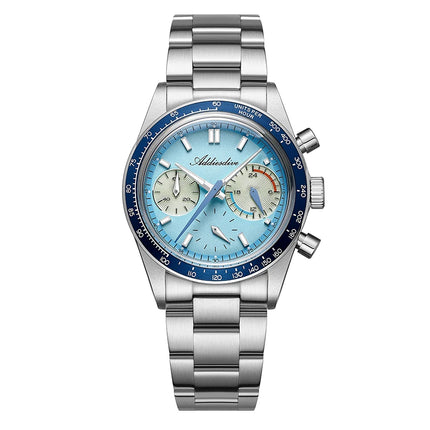 ADDIESDIVE 37mm Watch For Men Chronograph 10Bar Diver BGW9 Luminous Bubble Mirror Glass AD2539 Aluminum Ring VK63 Quartz Watches