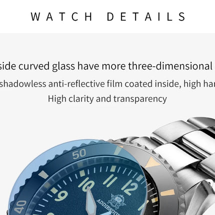 ADDIESDIVE Luxury Men's Watch MY-H9 Sapphire Crystal Ceramic Bezel 200m Waterproof Retro Luminous Diving Mechanical Wristwatch