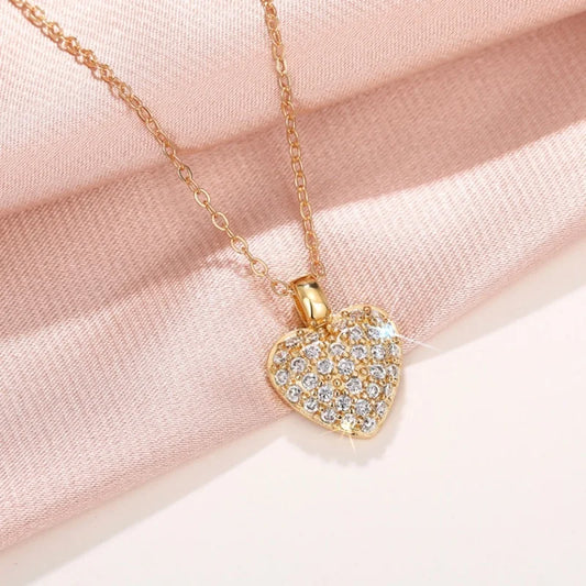 CAOSHI Collana con ciondolo dal design classico a forma di cuore per donna, temperamento, colore oro, regalo di gioielli per anniversario di fidanzamento femminile
