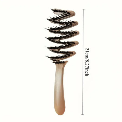 High-Quality Long-Handle Bristle Comb – Anti-Static Volumizing Hair Brush for All Hair Types, Smooth Full Hair