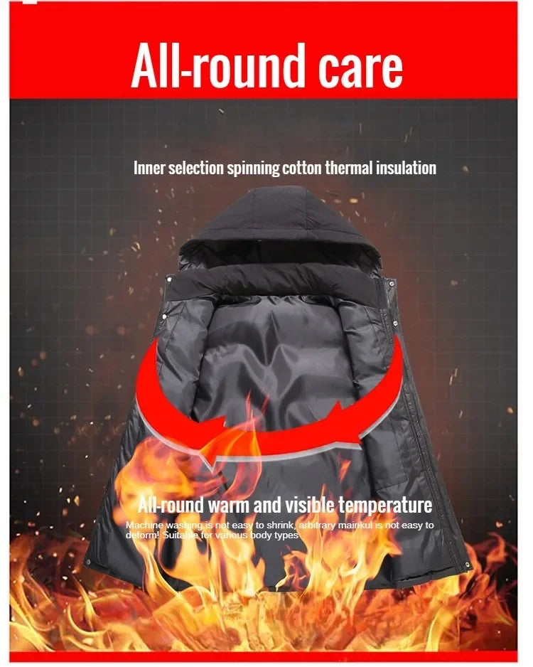 Big Size Men Padded Vest Winter Hooded Zip-up Sleeveless Jacket Padding Golf Cotton Waistcoat Work Warm Large Pocket Plus 8XL