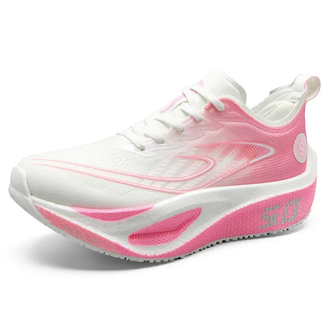Unisex 2025 Full Carbon Plate Running Shoes Professional Marathon Racing Lightweight Bounce Cushion Breathable Sports Sneakers PlatiNum