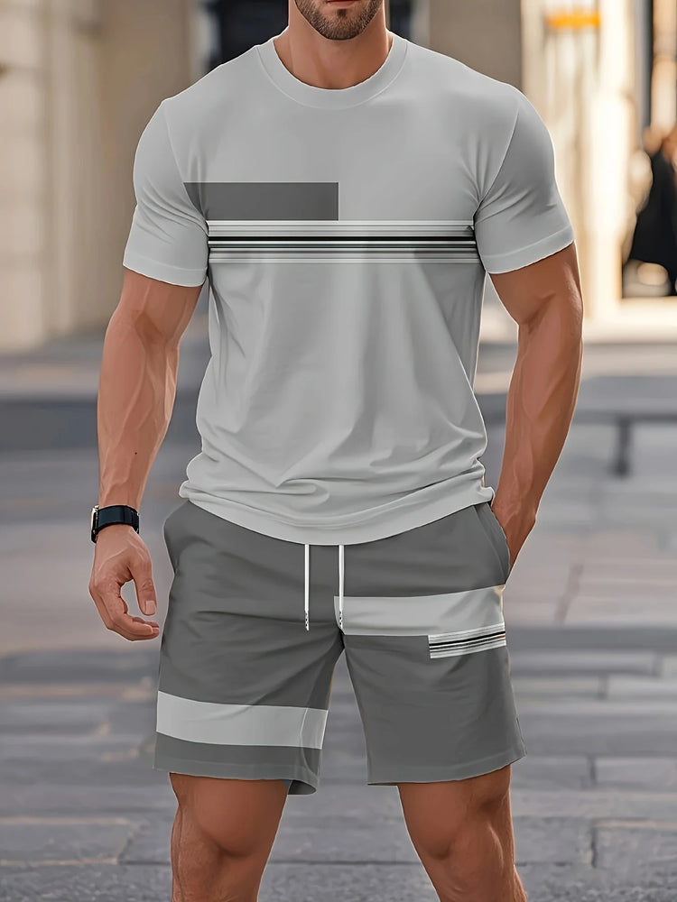 2026 Set da due pezzi casual da uomo di nuovo arrivo estivo 2026 Camicia a maniche corte con stampa