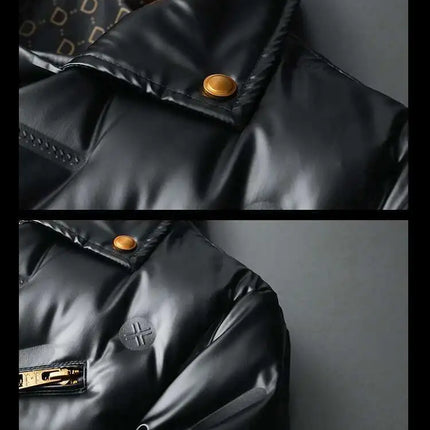 2022 Motorcycle Zipper Duck Down Jacket Men High Quality 90% White Duck Down Coat Lapel Vintage Black Down Jacket Men Clothing