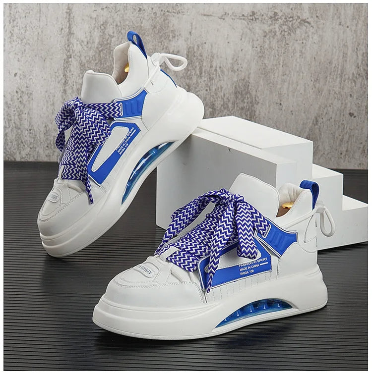 High top White Sneakers Best selling Mens Sneakers With Anti slip Wear resistant Properties Increasing Height by 6 Centimeters