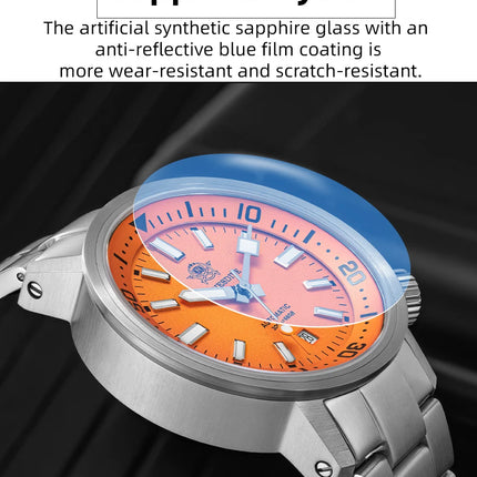 ADDIESDIVE 200M Automatic Dive Watch Men Japanese 8215 Sapphire Stainless Steel Luminous Mechanical Diving Wristwatch BGW9 Hands
