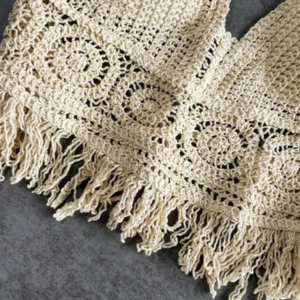 Sexy Boho Beach Holiday Canotta Halter Donna Crochet Maglia Costume da bagno Reggiseno Backless Vest Hollow Nappa Canotta Crop Top da donna platinumshop