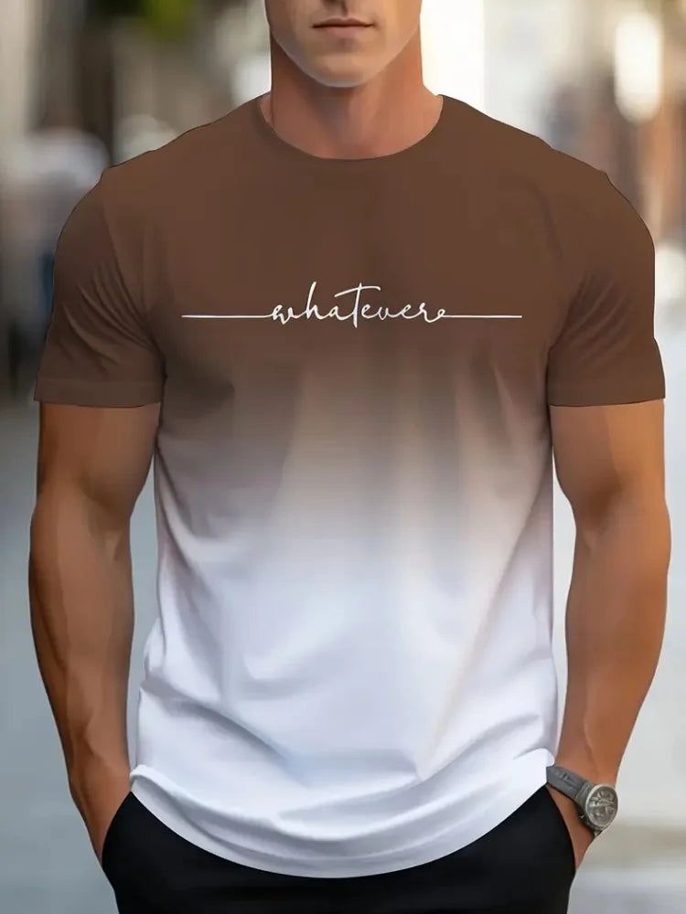 Abbigliamento da uomo semplice stampato T-shirt da uomo oversize moda Estate Outdoor traspirante da