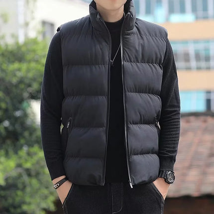 2026 Men's Lightweight Down Jacket - Windproof Sleeveless Winter Casual Coat - Thick and Warm Waist Cover - Street Style