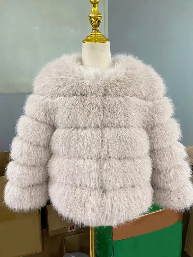 ZADORIN Children Faux Fox Fur Coat Winter Fashion Long Sleeve Warm Kids Fur Coats Outerwears Fake Fur Jacket Children Clothes