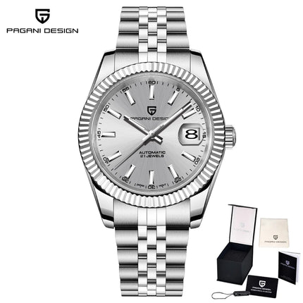 PAGANI DESIGN Luxury Men's Automatic Mechanical Watch Top Sapphire Stainless Steel 100m Waterproof Business Leisure Watch
