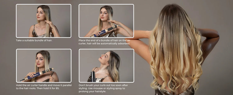 7‑In‑1 Multi‑Functional Hot Air Hair Styling Set,626-1- Curling Wand, Hair Dryer, Straightening Comb, Round Brush, Interchangeable Heads Household Salon Hair Care Styling Instrument