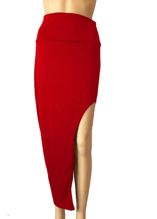 Gonne divise alla moda Gonne lunghe sexy da donna Gonna spaccata laterale aperta Gonna lunga a vita alta con spacco alto Nera