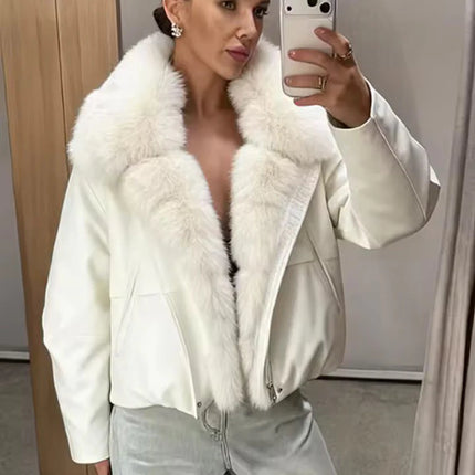 ZADORIN 2026 Detachable Faux Fur Collar Short Parka Winter Jackets Women Elegant Loose Cotton Padded Outerwear Warm Women Coats