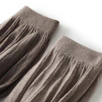 TLOML New Women's 100% Merino Wool Knitwear Wool Skirt Autumn Winter Long Pleated Skirt Grace Soft Warm Comfy Chic Dress Skirt PlatiNum