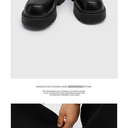 Mocassini STRONGSHEN scarpe da uomo in pelle con suola spessa scarpe da lavoro formali nere in stile britannico scarpe Casual Slip-On di lusso di moda