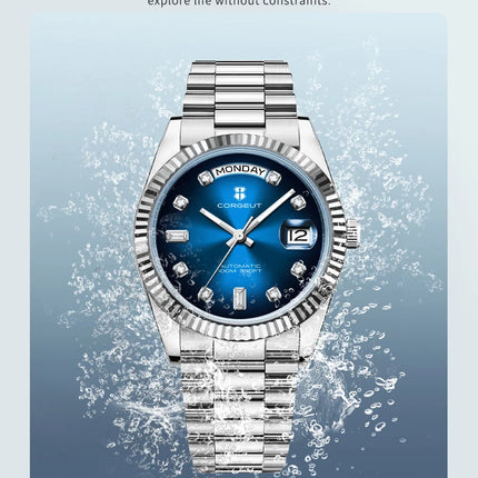 Custom Logo Diy 36/39MM Dial Automatic Mechanical Watches For Man Week Date Type Sapphire Luxury Waterproof Diving Man Watches