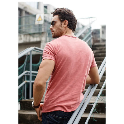 100% Cotton Men's T-shirt Casual Soft Fitness Summer Thin T-shirts Men's Home Clothes O-Neck Short Sleeve Solid T Shirt for Men