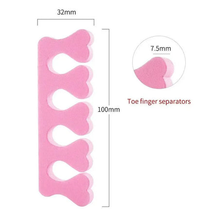 100Pcs/Pack Nail Art Finger Toe Separators Soft Heart-Shape Sponge Fingers Foot Separator Bulk Manicure Pedicure Care Tools Kits