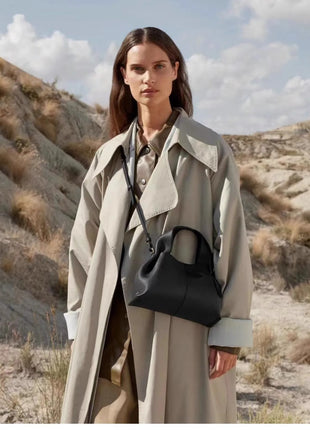 Borsa Hobo da Donna, in Morbida Pelle Martellata con Manico Superiore e Tracolla Regolabile per Lavoro, Viaggi e Outfit Quotidiani