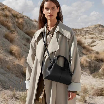 Borsa Hobo da Donna, in Morbida Pelle Martellata con Manico Superiore e Tracolla Regolabile per Lavoro, Viaggi e Outfit Quotidiani
