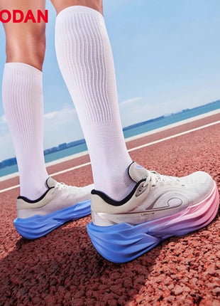 QIAODAN TG1.0 Women's 2026 Marathon Platform Racing Shock Running Shoes Long-distance Soft Rebound Sneakers QDB022253285 PlatiNum