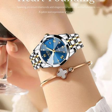 LIGE Elegante Orologio da Polso da Donna Ultrasottile in Stile Nordico Semplice con Movimento al Quarzo, Bracciale in Acciaio Inossidabile alla Moda platinumshop