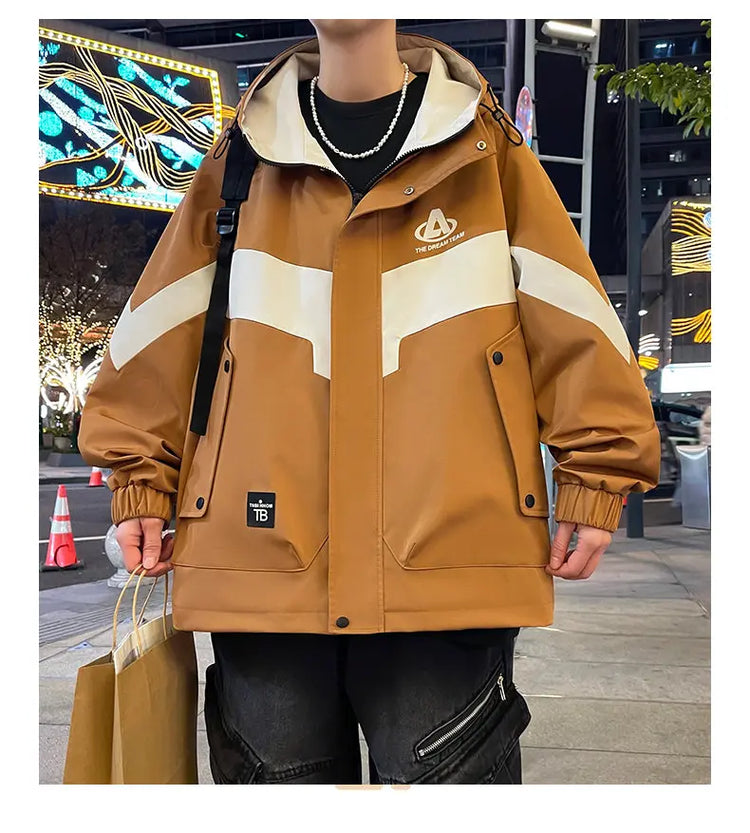 New Arrival Men's Hooded Jackets 2026 Spring Autumn Outdoor Loose Casual Coats Youth Streetwear Plus Size M-4XL Tops Clothing