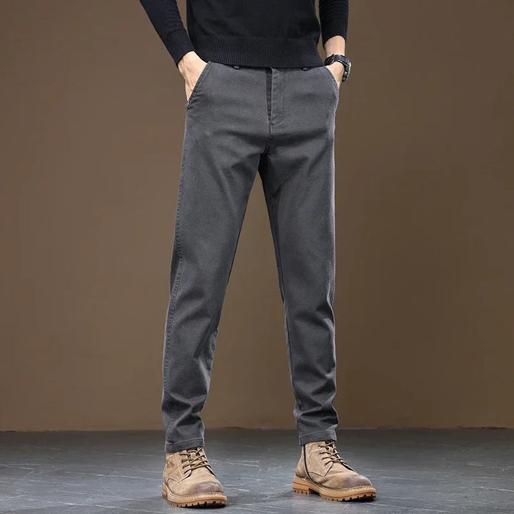 2026 New Autumn Winter Slim Straight Casual Pants Men Business Pants Trousers Male Work Clothes Black Gray Coffee Mens Clothing