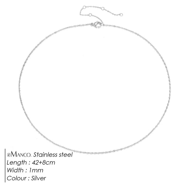 eManco Fine Chain Necklace Stainless Steel Gold Color Pendants Short Long Statement Women  Colar Gift Stainless Steel Jewelry PlatiNum