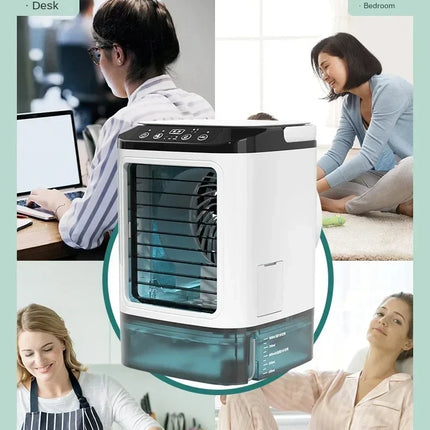 HOMEFISH Umidificatore da Tavolo Silenzioso per Uso Domestico, Ventilatore Portatile USB con Nebulizzatore e Funzione di Raffreddamento