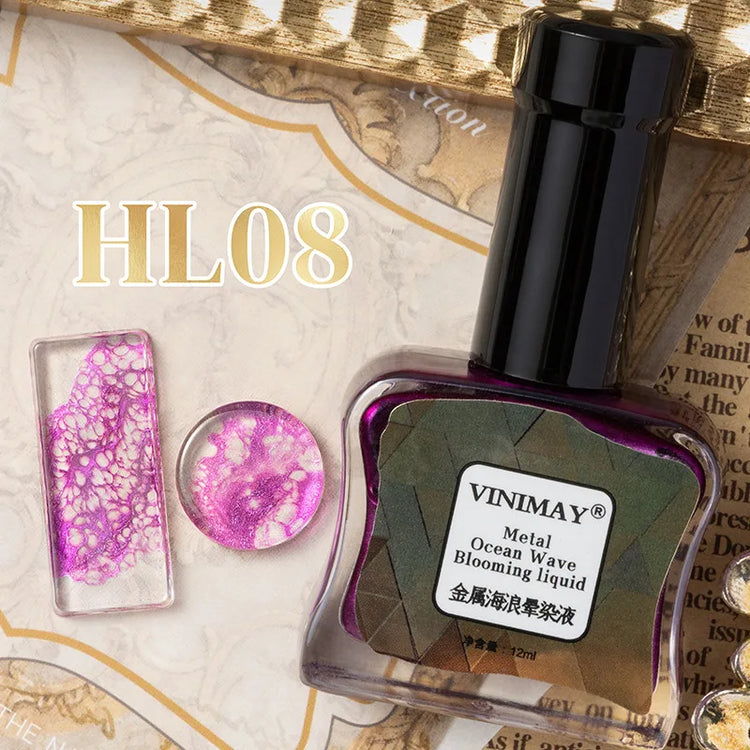 Ocean Wave Marble Nail Art Liquid, Bubble Smoke Effect Blending Gel Polish, Watercolor Ink Gradient Amber Jelly for DIY Manicure