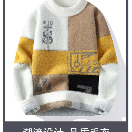 2024 winter new style men's sweater knitted long sleeve Warm Men Fashion Sweaters Thicken Warm wool pullovers Sweater male