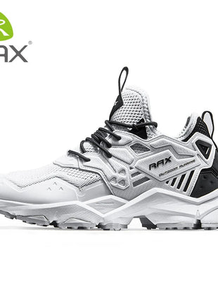 RAX Running Shoes Men&Women Outdoor Sport Shoes Breathable Lightweight Sneakers Air Mesh Upper Anti-slip Natural Rubber Outsole PlatiNum