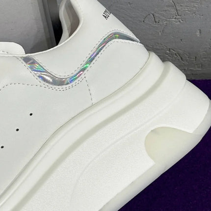 ZXRYXGS 2025 Spring Genuine Leather  Breathable Comfortable Shoes Woman New Thick Sole Wedges Increase Casual Sneakers White