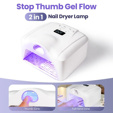 Professional UV LED Nail Lamp Single Thumb Auto Sensor Gel Nail Curing Lamp Fast Drying Nail Dryer for Manicure Pedicure Salon
