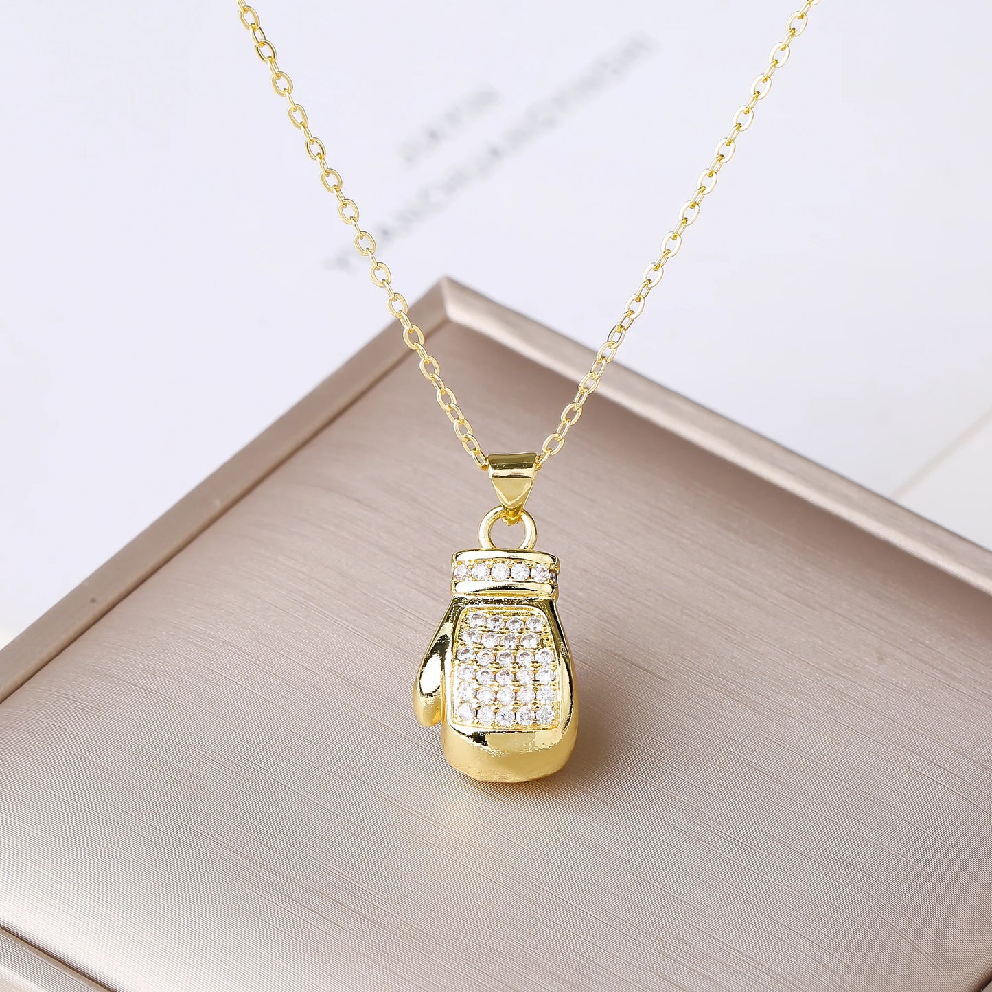 Moda baseball racchetta da tennis guantoni da boxe collana con ciondolo zircone per uomo donna sport festa gioielli regalo di compleanno