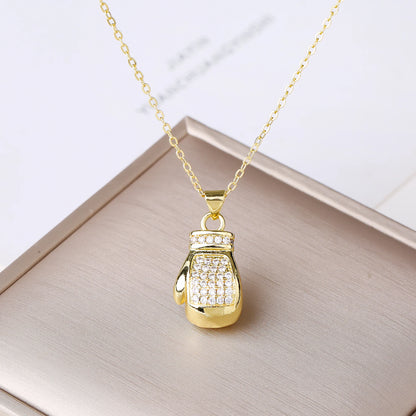 Moda baseball racchetta da tennis guantoni da boxe collana con ciondolo zircone per uomo donna sport festa gioielli regalo di compleanno