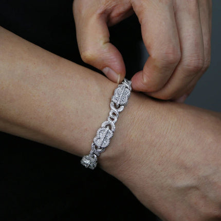 Set Gioielli Hip Hop da Uomo/Ragazzo Iced Out Bling 2026 Nuovo Design: Collana e Bracciale con Catena Cuban Link a Moneta Infinita/Dollaro platinumshop