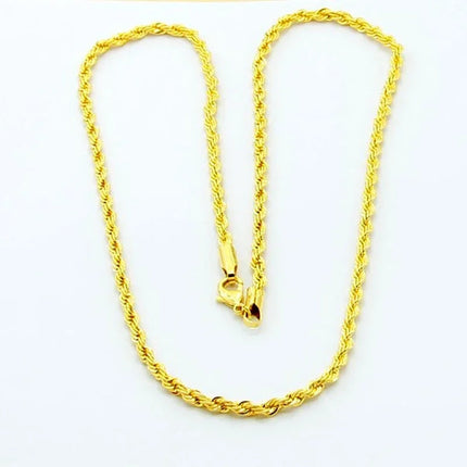 Hot y2k 18K Gold Necklace 3MM Twisted Rope Twist Electroplating Chain for Men Women Wedding Jewelry Gifts PlatiNum