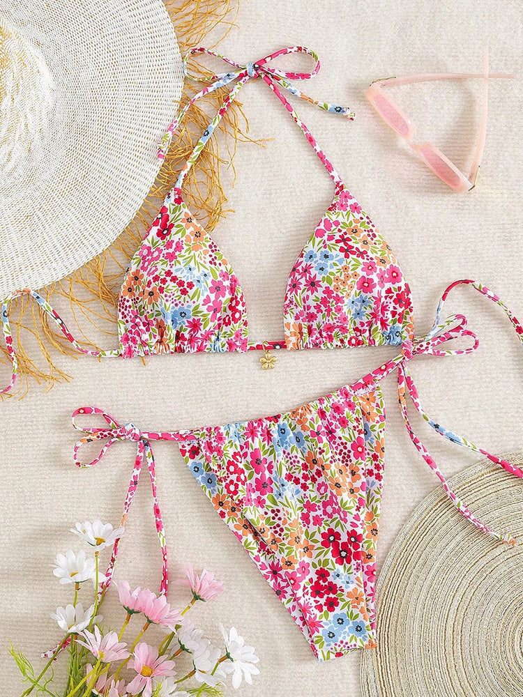 Costume da bagno donna micro bikini sexy 2026 Trend bikini perizoma in due pezzi Set costumi da bagno donna con lacci da spiaggia per costume da bagno donna PlatiNum