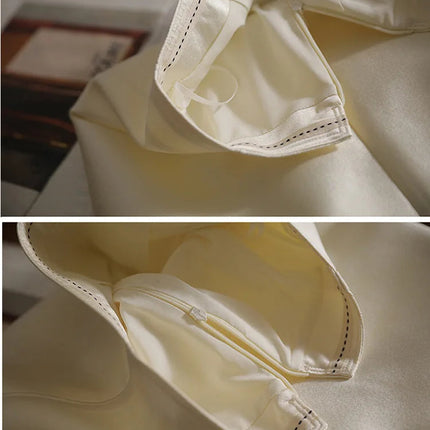 High-end Black and White Temperament Commuting Hip Skirt Looks Thin Medium Length Silk Wool Skirt 53% Wool 47% Mulberry Silk PlatiNum