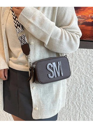 Cross-Border Style Camera Bag Fashionable Retro Women's Shoulder Slant Bag Small Square Bag Street Trend PU Material PlatiNum