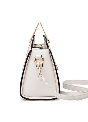 Cat Shaped Handle Women Handbag Trendy And Fashionable, Solid Color, Simple And Casual Crossbody Shoulder Shell Bag PlatiNum