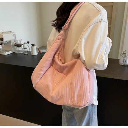 New Large Capacity Casual Crossbody Bag Simple Artistic Commuter Student Single Shoulder Bag Outdoor Leisure Women's Tote Bag PlatiNum