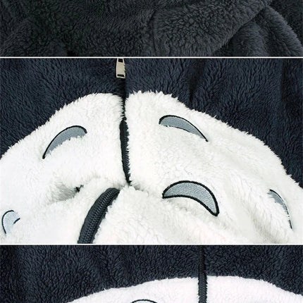 Anime Cartoon Cute Cosplay Kawaii Hooded Sweatshirt With Ears Harajuku Coral Fleece Sweatshirt Couple Sports Warm Hoodie