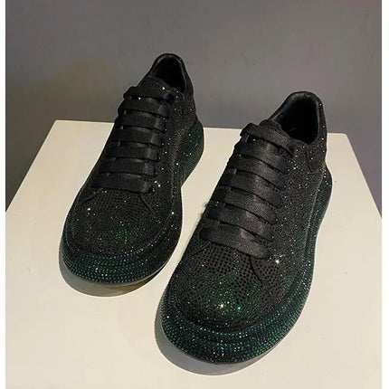 New Luxury Charming Men Showy Rhinestone Casual High Top Shoes Flats Male Designer Prom Sneakers Loafers Shoes Zapatos Hombre