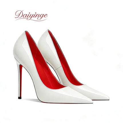 Scarpe da Donna 2026 di Tendenza Lusso con Suola Rossa Tacchi Alti a Punta Stiletto 12 cm Comode per Feste e Cerimonie platinumshop