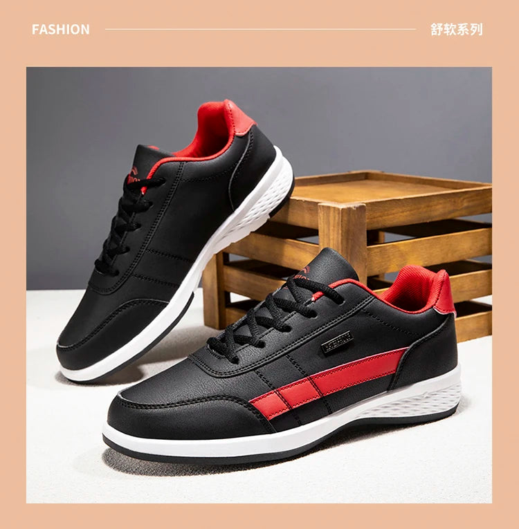 Pu Leather Men Shoes Sneakers Trend Casual Breathable Leisure Male Sneakers Non-Slip Footwear Vulcanized Shoes Tenis Masculino